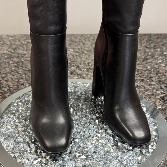 Steve Madden leather Black Heeled Boots NWOT 6W - Picture 11 of 17